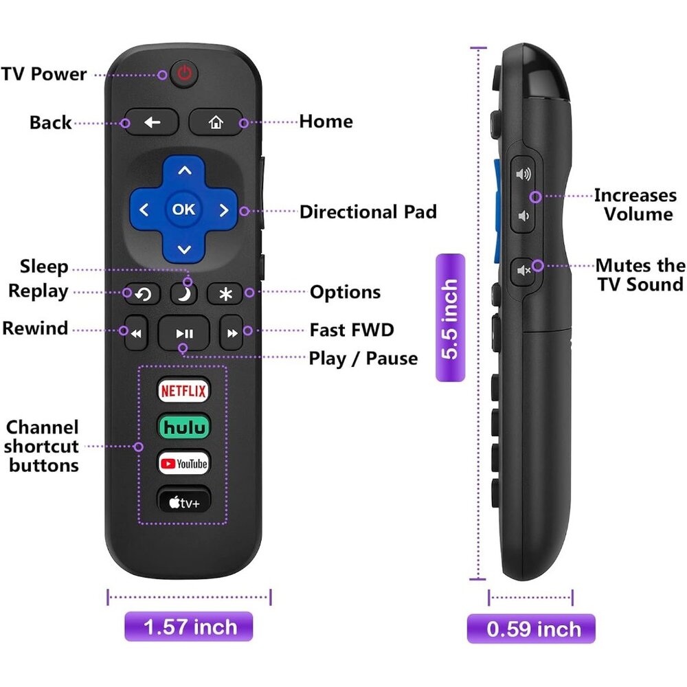 Universal Black Remote Control Set - 2 Pack - Picture 7 of 8